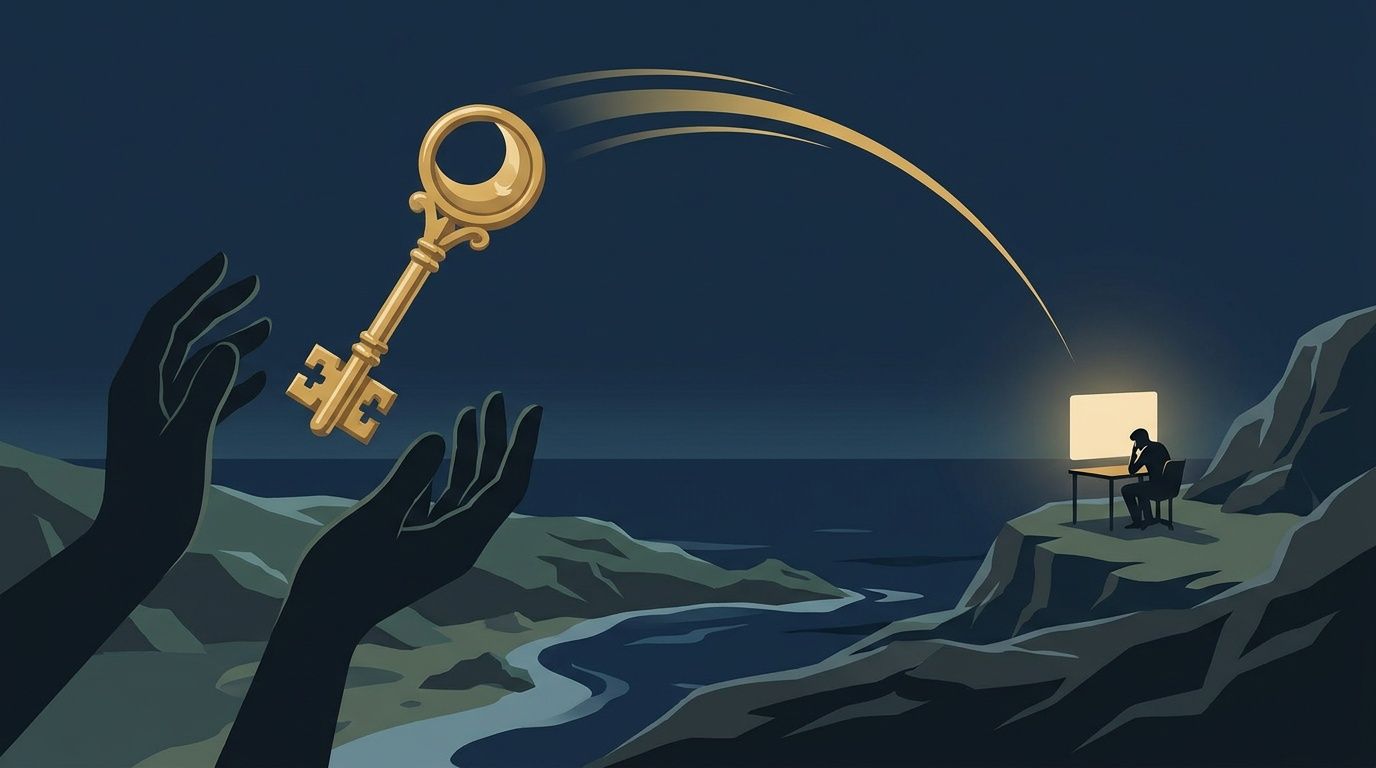 Illustration for the post "Build the machine, then hand someone the keys"