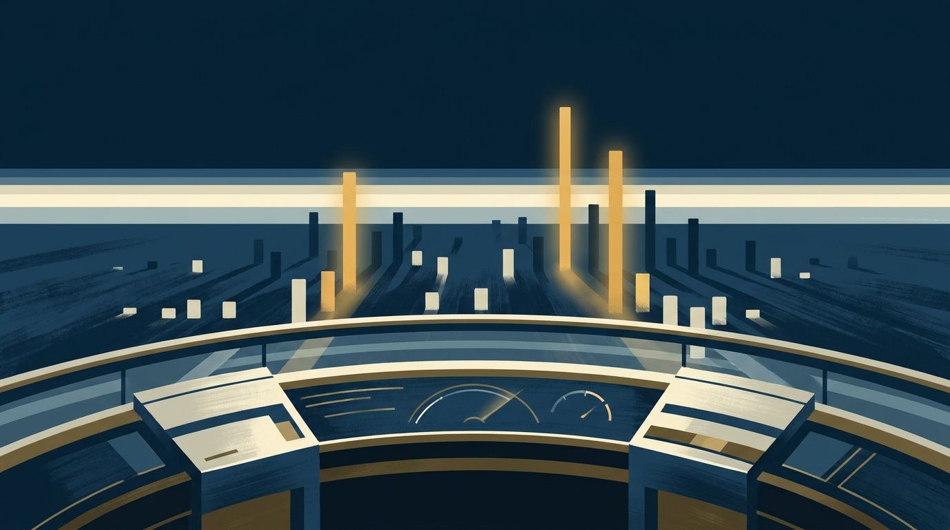 Illustration for the build log "Lookout: a marketing analytics scorecard that refuses to fabricate trends"